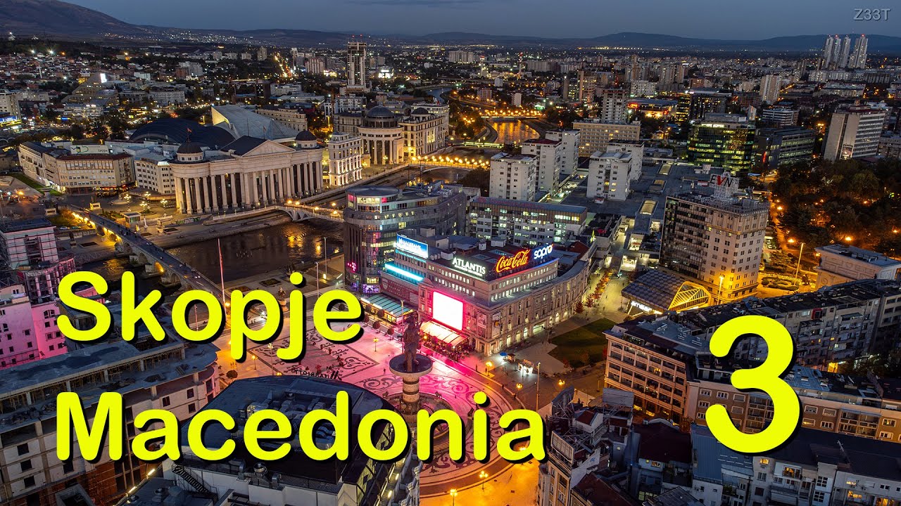Skopje - Macedonia (Evening footage from above) 3