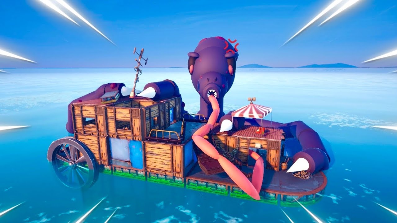 EL KRAKEN ATACÓ NUESTRO BARCO 😰 Aquí no hay quien viva Fortnite 110