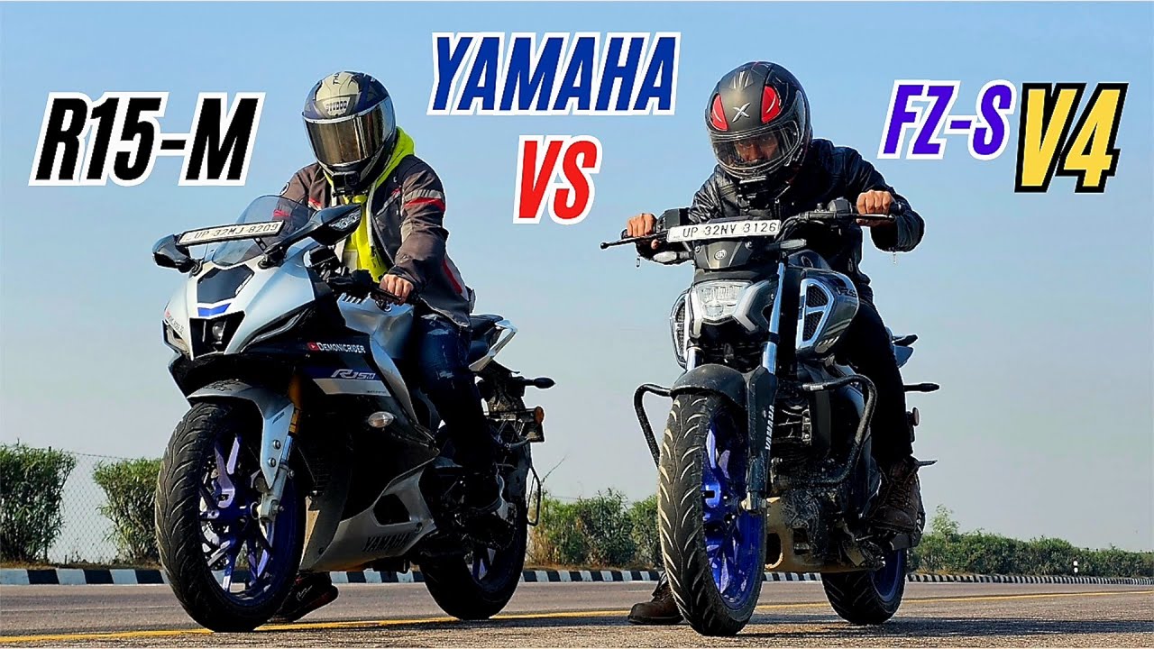 YAMAHA R15M vs YAMAHA FZS V4 drag race | Iska to mazak ban gaya 😂