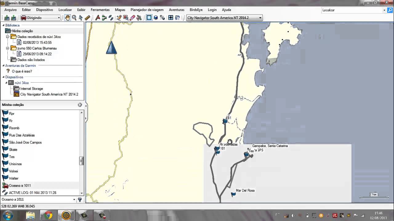 Usando o programa Garmin BaseCamp