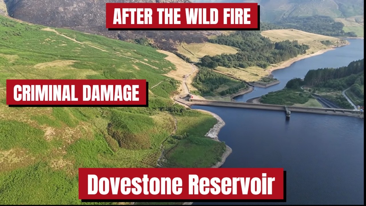 Drone Footage Shows Massive Wildfire Damage At Dovestone Reservoir
