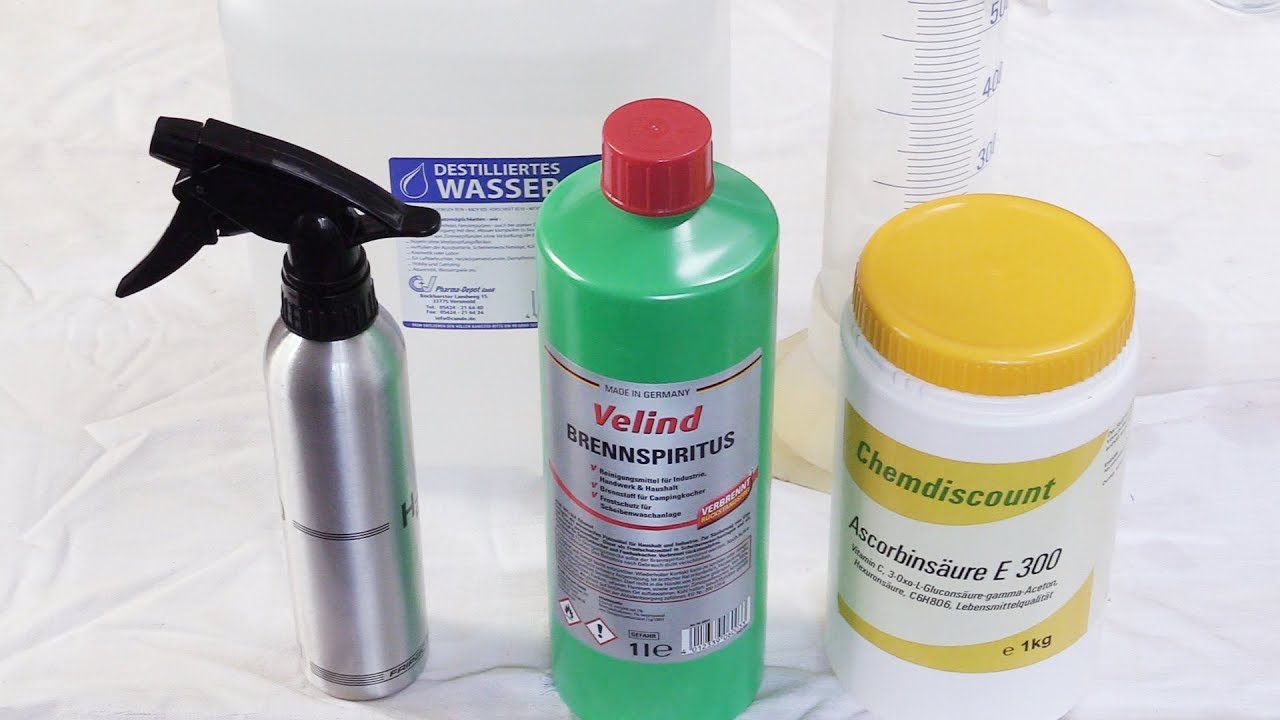 Desinfektionsmittel aus Spiritus selber machen. Schritt für Schritt.