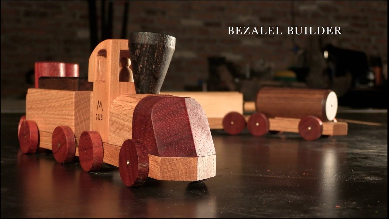 Making A Toy Train For My Son - Silent/Cinematic Woodworking