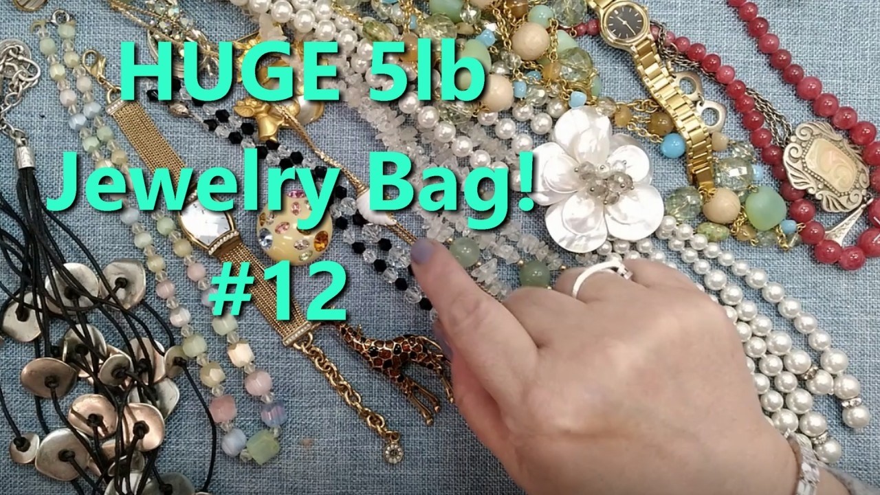 Another HUGE 5lb Jewelry Bag  Joan Rivers Avon Gemstones Tiffany & Co? Vntg Beads & Brooches