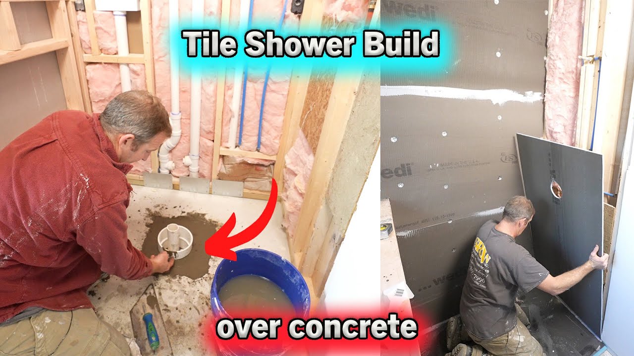 Tile Shower Build over Concrete | WEDI System