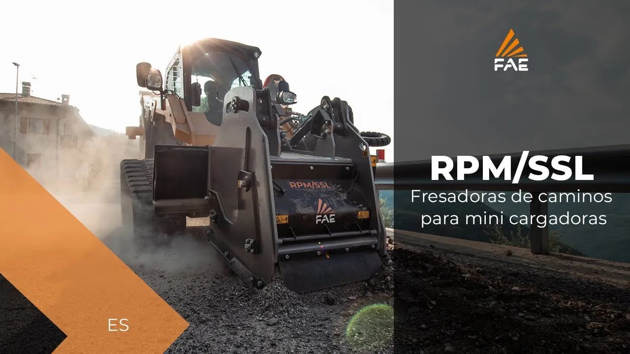 Fresadora para carreteras de asfalto o cemento para mini cargadoras de 75 a 120 CV