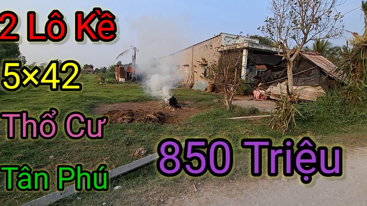 ĐẤT 2 LÔ KỀ TÂN PHÚ LONG AN CŨ 5×42 THỔ CƯ 850 TRIỆU LÔ KHU DÂN CƯ HIỆN HỮU