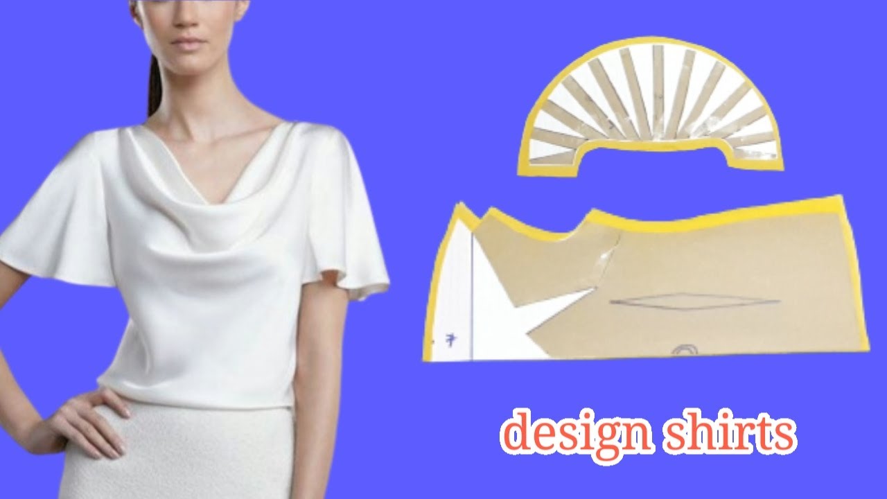 Cắt may Áo cổ đổ, tay cánh tiên đẹp cực dễ dàng|design shirts |basic Sewing techniques |LenaSewing