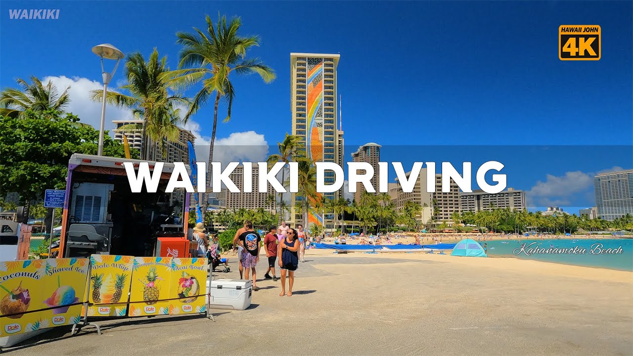 WAIKIKI DRIVING 🌈 ALA  MOANA TO WAIKIKI BEACH ⛱️ Hawaii 4K Drive