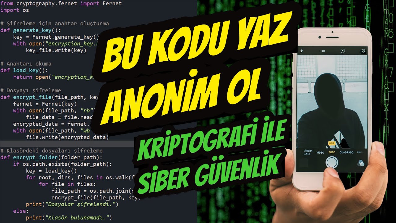 BU KODU YAZ ANONİM OL ! PYTHON İLE KRİPTOGRAFİ PROGRAMI