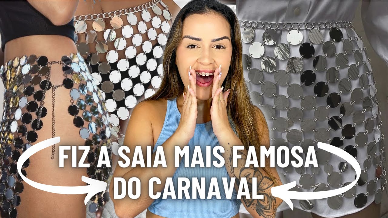 FAZENDO MINHAS ROUPAS DE CARNAVAL | Como fazer saia disco de lantejoula/paetê ?