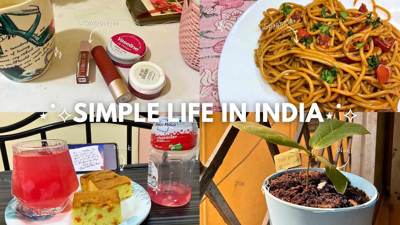 [Vlog] 🪷; Simple life in india 🩰| Spaghetti 🍝| Plant ☘️