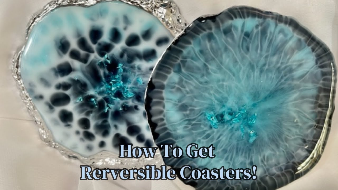 #58 Resin Blue Reversible Larimar Coasters 2 Ways!