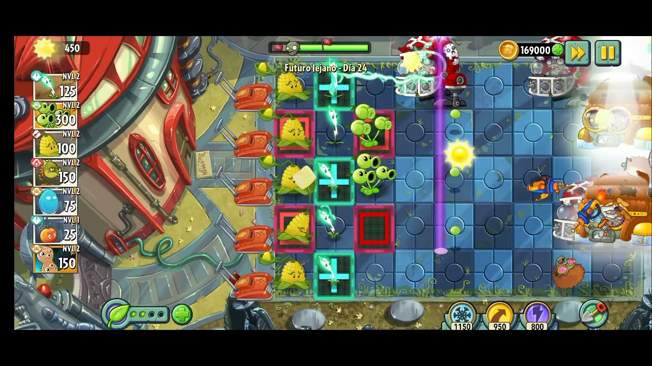 Plantas vs Zombies 2 Futuro lejano-Día 24
