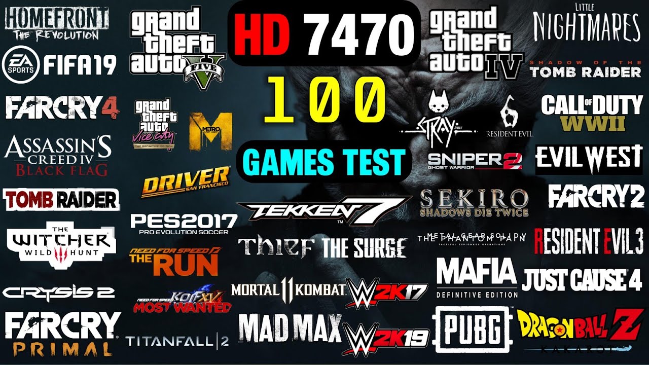 AMD HD 7470 1GB | 100 Games Tested on in 2023 | Low End GPU Performance Test
