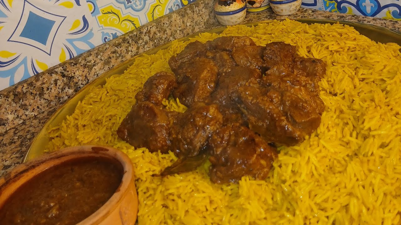 لحمة مع الرز الأصفرمع هبه عامرطبخ بيتي بطعم العز 🔥.