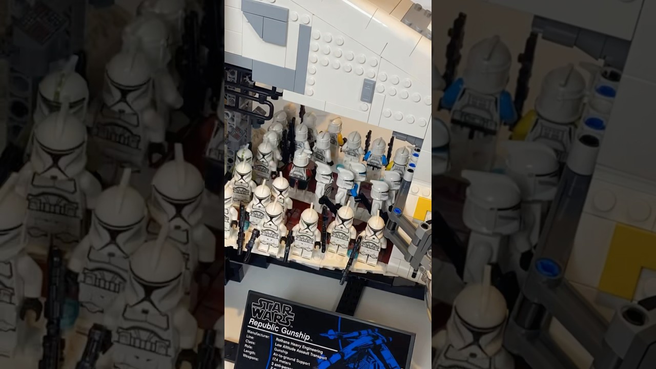 How Many Clones Fit in the LEGO UCS Republic Gunship? 🤔 #legostarwars #legoclonewars #clonetrooper