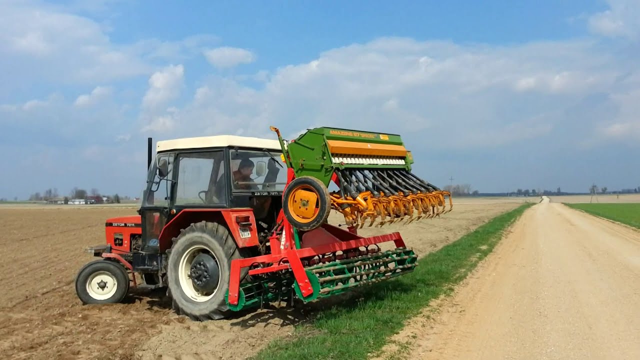Siew jęczmienia 2016 Zetor 7211 + Agro-masz + Amazone D7
