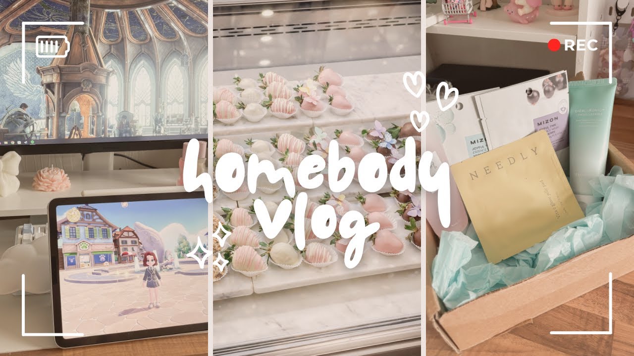 Homebody Vlog ❤︎︎  staying home, playing new games, skincare haul