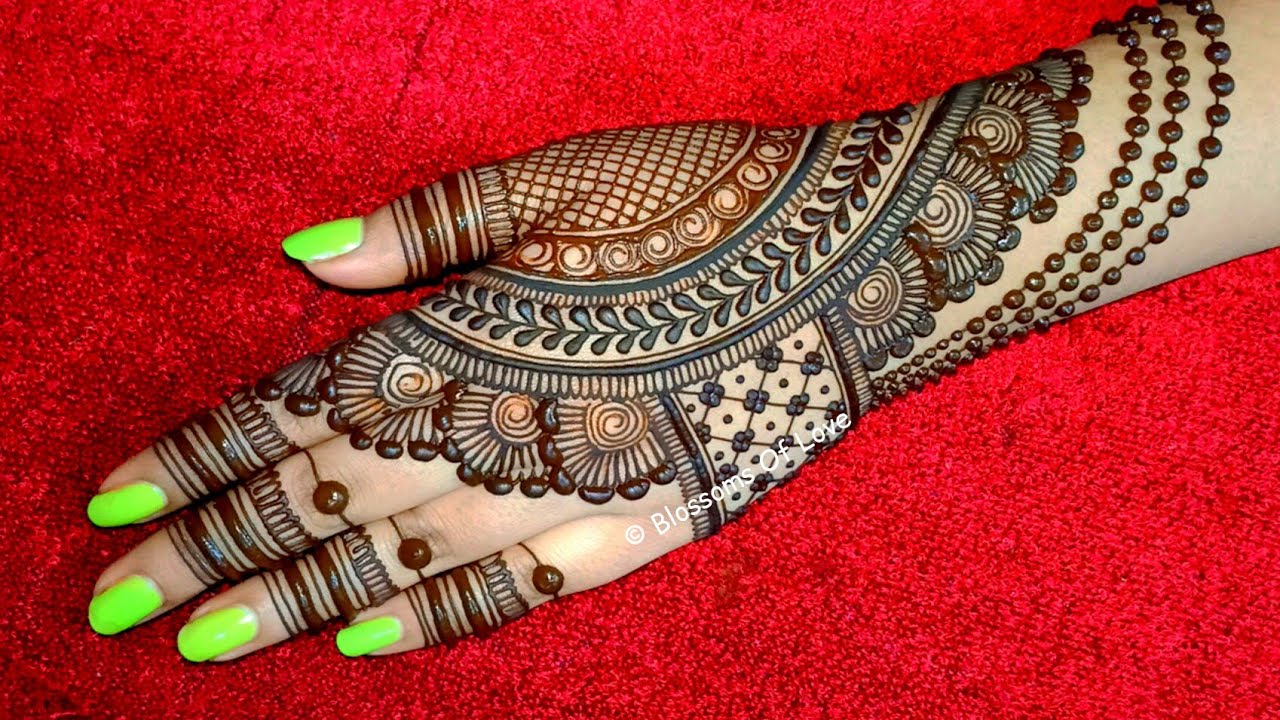 Back hand beautiful henna design - Simple and easy mehndi designs for hands