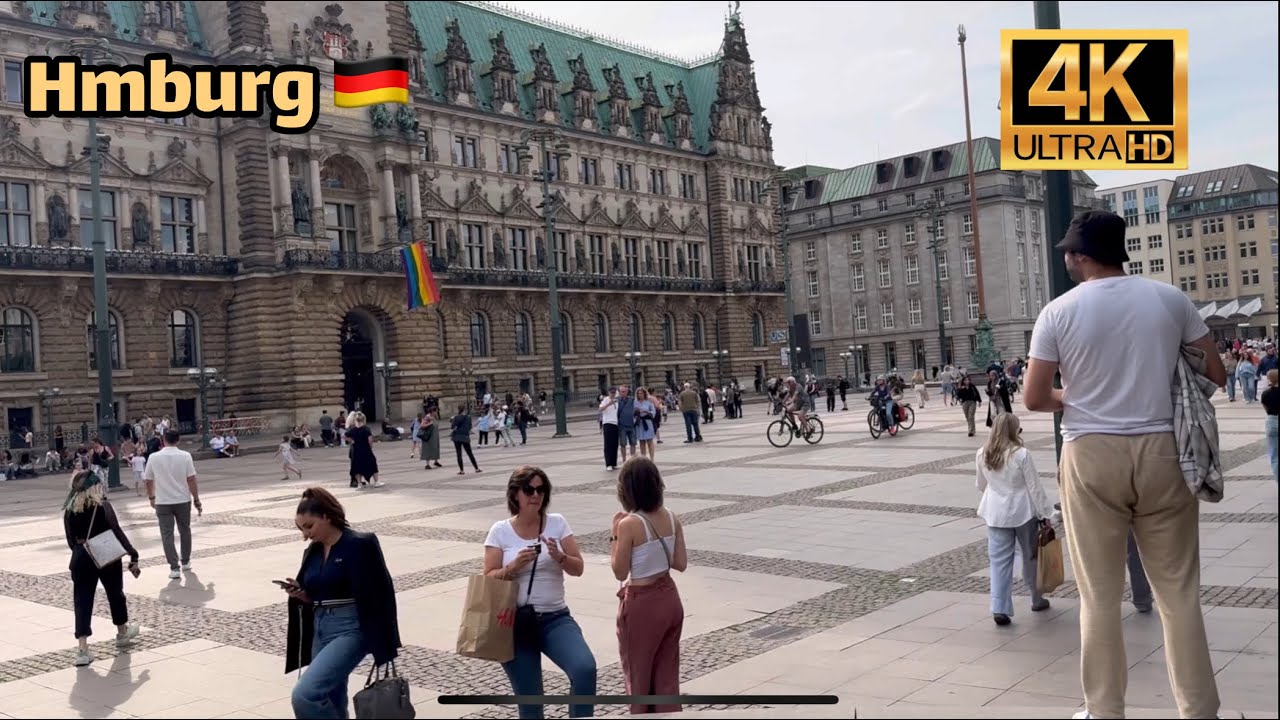 جولة في شوارع مدينة هامبورغ السياحية 🇩🇪 |  جودة عالية 4K