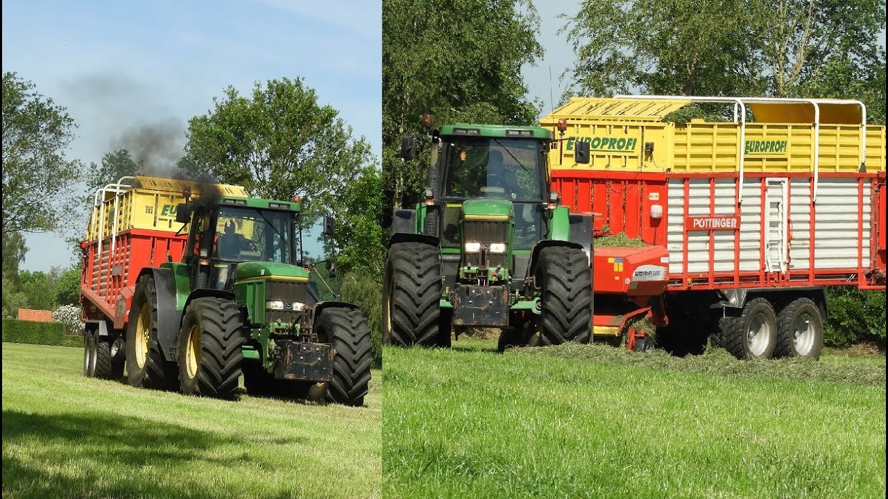 Gras inkuilen  John Deere 7700 en Pottinger Europrofi