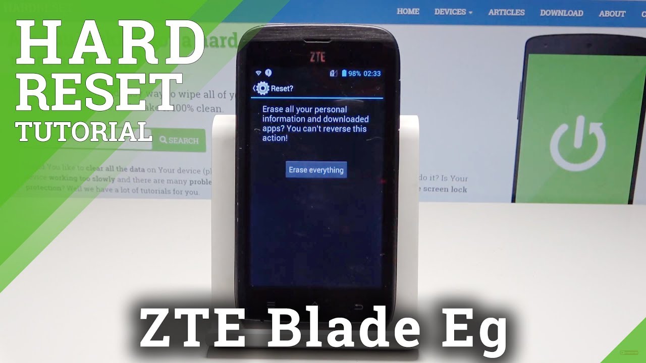 How to perform Hard Reset on ZTE Blade Eg - Factory Reset