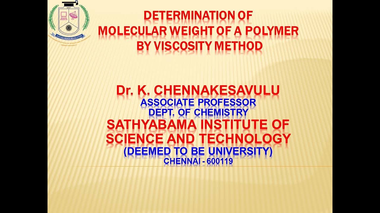 Determination of Molecular Weight of a Polyvinyl Alcohol  by Viscosity Method