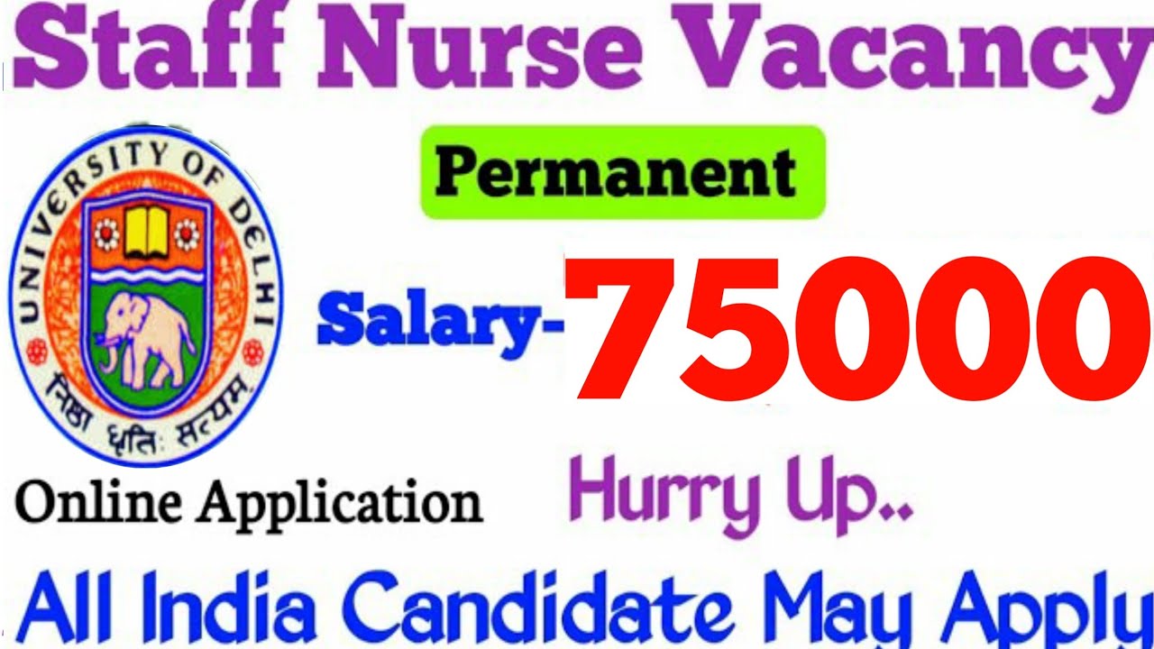 Permanent Nursing Officer Vacancy 2021 | Salary-75,000/- All India Candidate Also Apply GNM Bsc Nsg