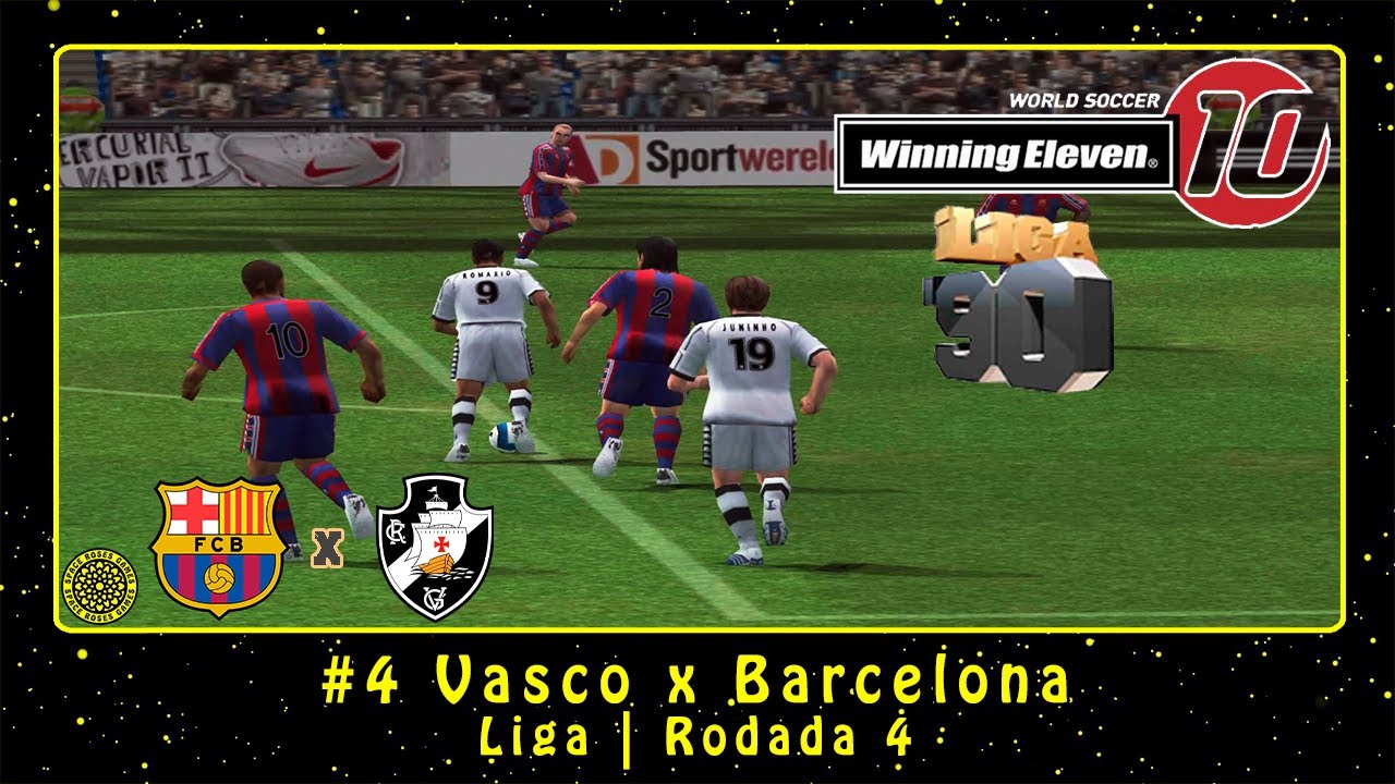 Winning Eleven 10: World V6 Clasicos '90 (PS2) Liga #4 Vasco x Barcelona | Rodada 4