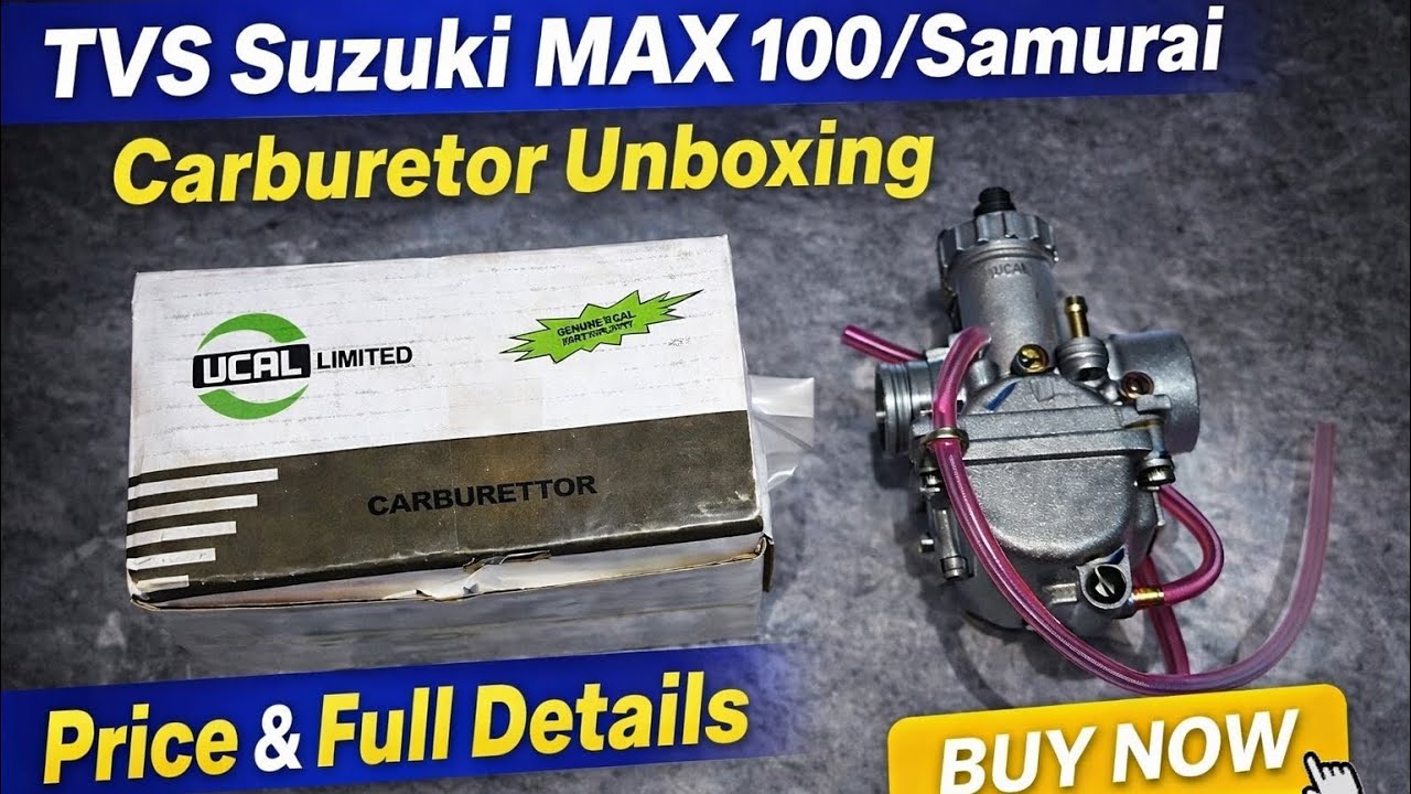 TVS Suzuki Max 100/Samurai Carburetor Unboxing Price Full Details Buy Online | Suzuki Max 100 Parts