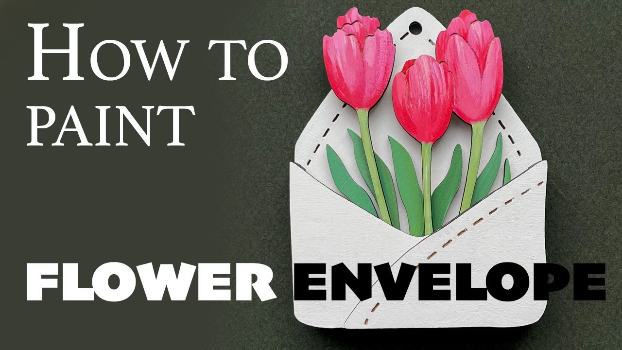 How to draw flower envelope. Wooden ornament for laser cutting.