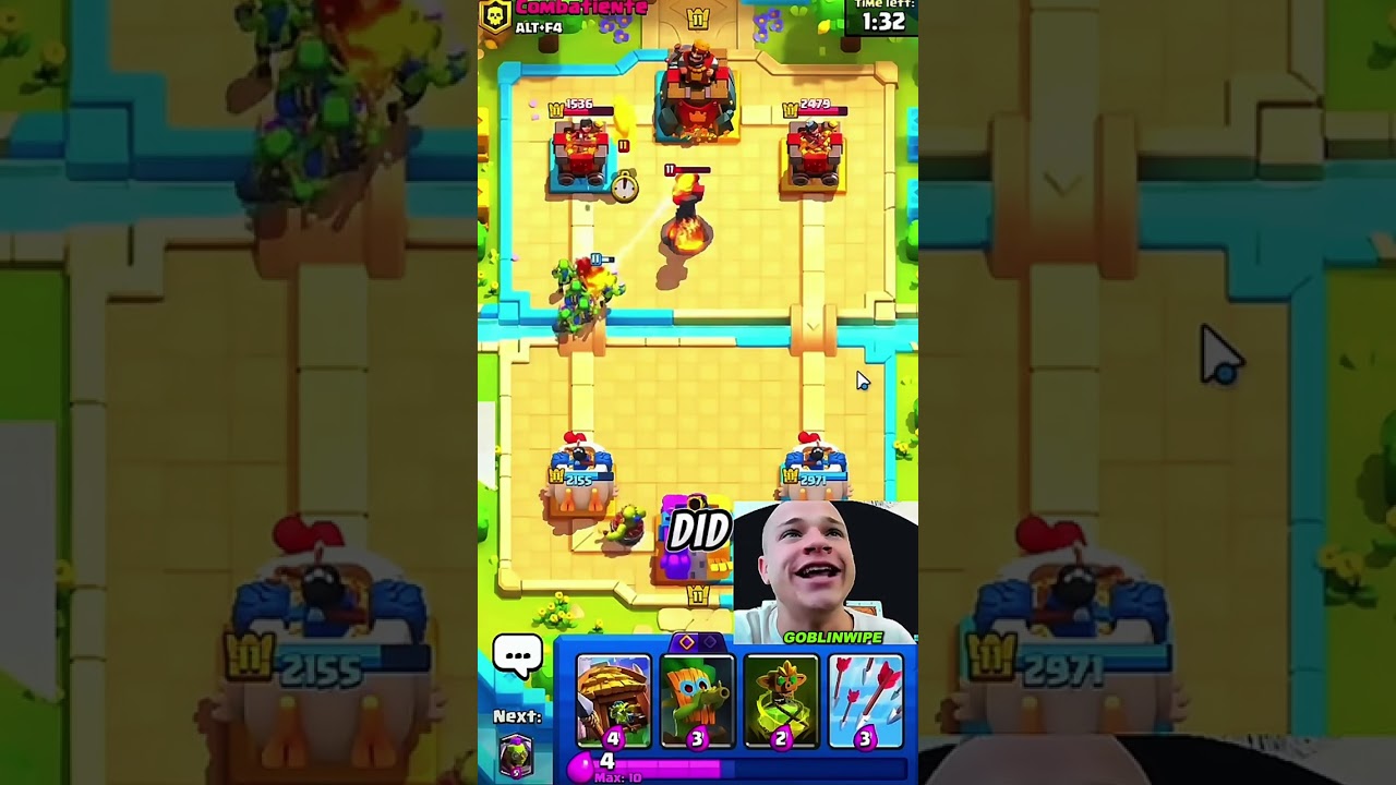 🟢 Jynxzi Plays a GOBLIN Deck From His Viewers! 😳🔥 #Jynxzi #ClashRoyale #Shorts