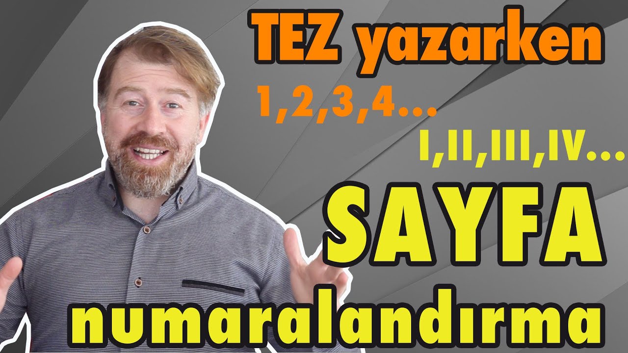Tez ve ödevlerin yazımında Roma rakamı ve diğer rakamlarla sayfaya Numara verme işlemi