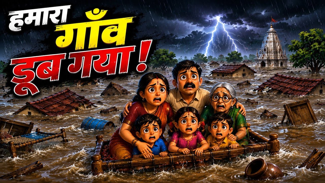 90s गाँव में आई भयानक बाढ़ 😭 | पूरा गाँव डूब गया | भावुक गाँव की कहानी