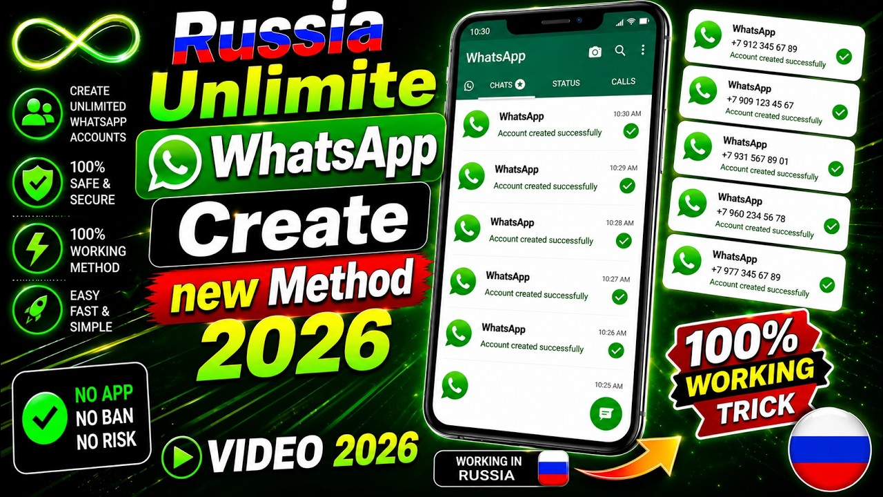 New Method 2026! Russia Unlimited WhatsApp Number | Unlimited WhatsApp Account Bangla