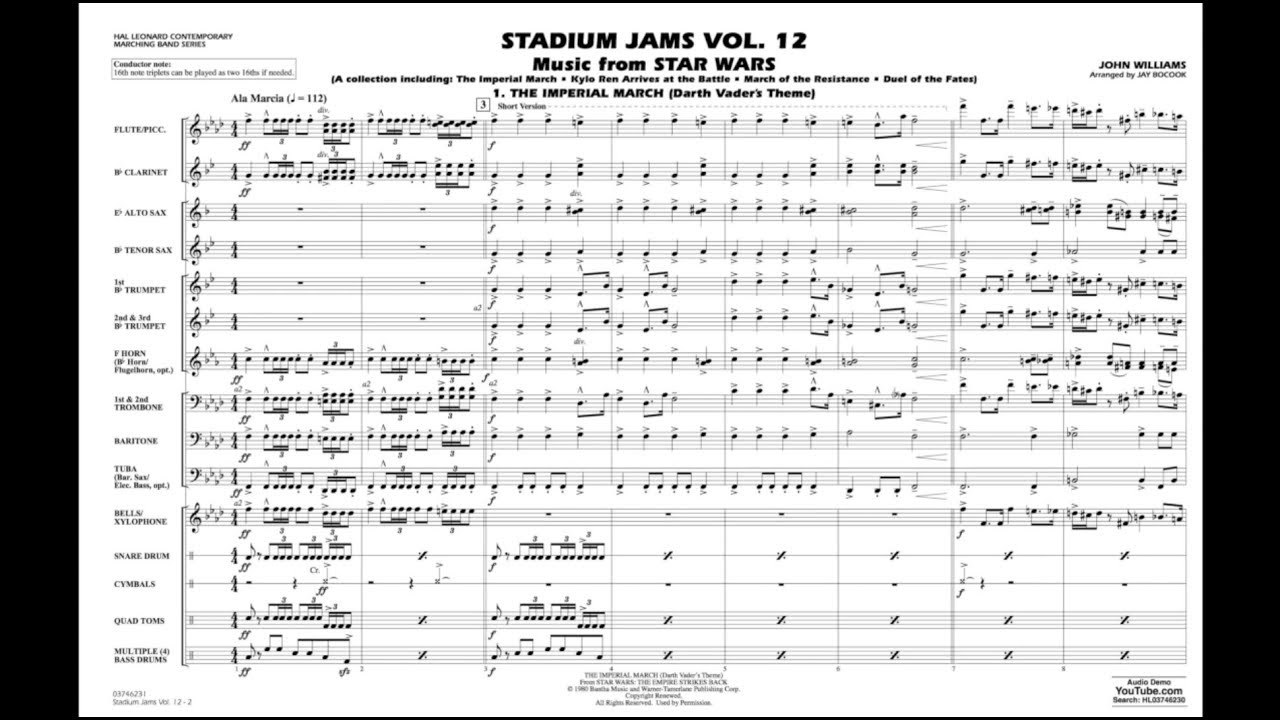 Stadium Jams Vol. 12 (Star Wars) by John Williams/arr. Jay Bocook