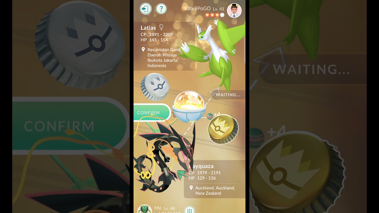 Using Lucky Trinket For✨️Shiny Background Legendary in #pok&eacute;mongo