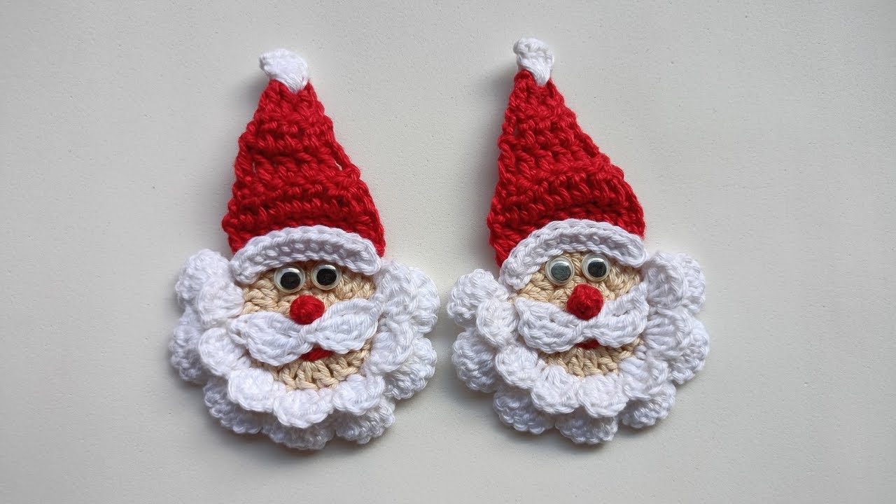 Papai Noel em crochê para aplicação 