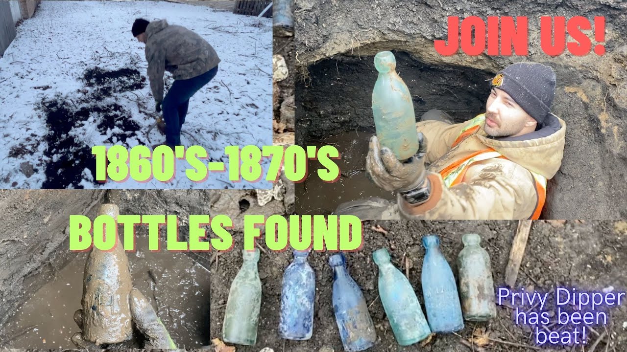 The Chicago Bottle Diggers: 1860's Rare Chicago bottles Found!  Privy Dipper has been foiled!!