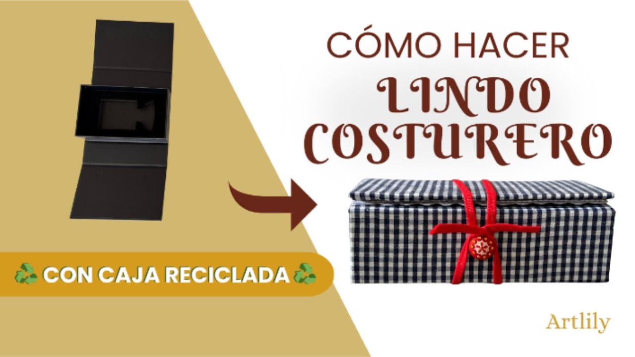 DIY: Costurero Elegante con Cartón y Tela | Idea Genial para Reutilizar