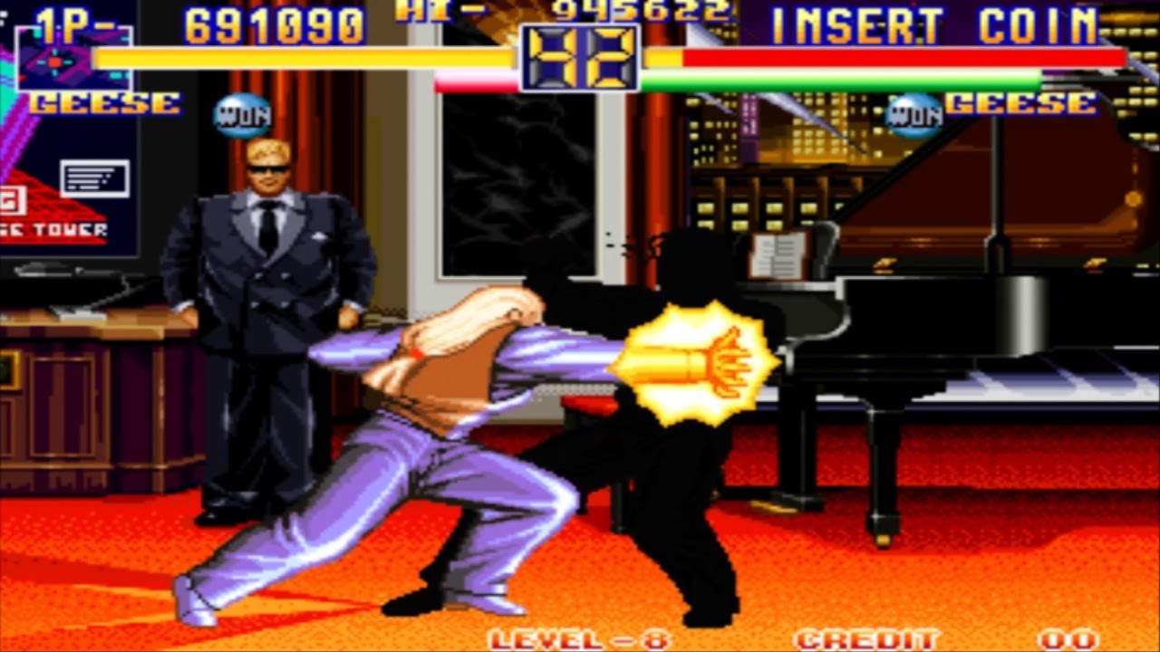 [마메] 용호의 권2 신의 손 기스 (원코인) [MAME] Art Of Fighting2 Geese (1Coin)