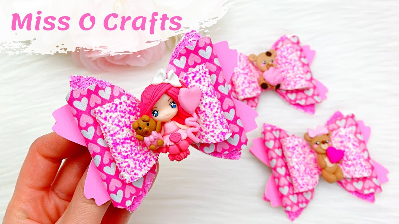 Valentine's Day Hair Bow Tutorial // How To Make Hair Bows With Cricut || Miss O Crafts