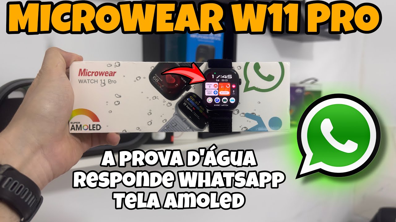 CHEGOU !! SMARTWATCH W11 PRO AMOLED - RESPONDE MENSAGENS WHATSAPP A PROVA DÁGUA 