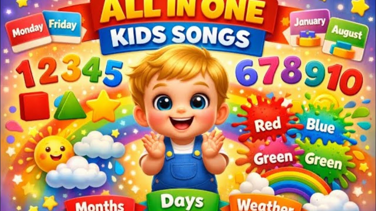 Counting, Numbers, Shapes, Colours, Days & Months + Weather Song | Kids Learning | Little Star World