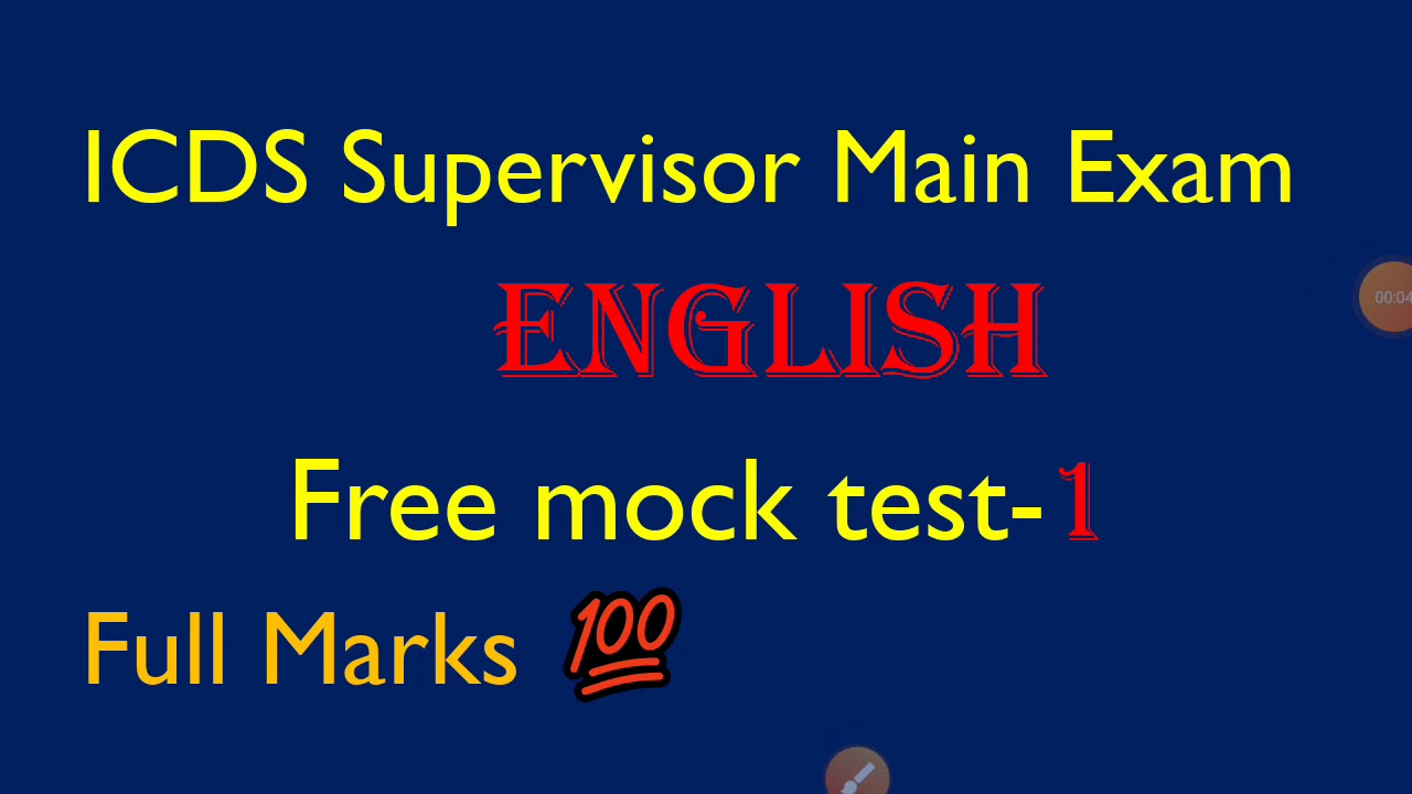 English mock test -1/ICDS supervisor main exam English/ICDS mains preparation