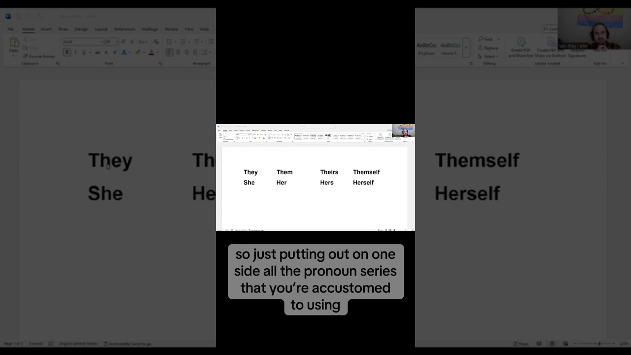 Tip for practicing using unfamiliar pronouns.