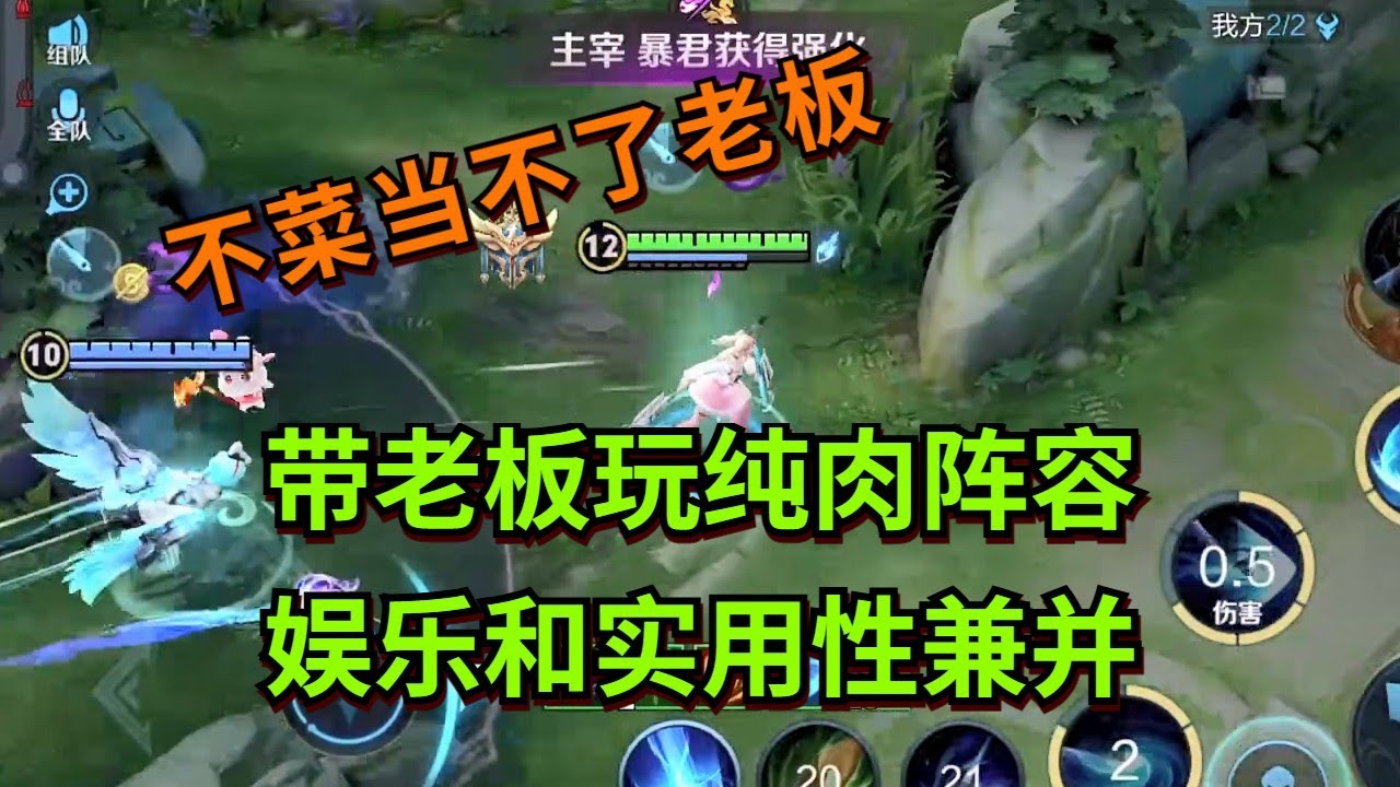 【王者荣耀骚白】带老板玩纯肉阵容 娱乐和实用性兼并