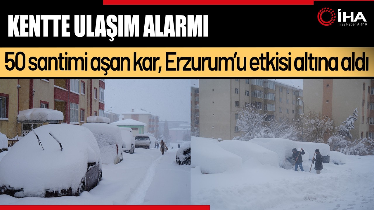 Erzurum Beyaza Gömüldü 50 Santim Kar, 1167 Köy Yolu Kapalı