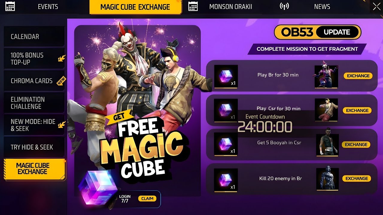 Claim Free Magic Cube 🤯🥳 | Next Magic Cube Store Update | Ob53 Update Free Fire | Ff New Event